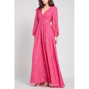 ONE33 Social Womens 12 Pink The Kathy Maxi Gown Dress Romantic Princess Flowy